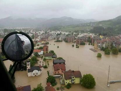 Inundações em Maglaj (Bósnia) em maio.