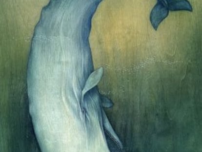 Ilustraci&oacute;n inspirada por &#039;Moby Dick&#039; de la artista Lisel Ashlock.