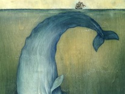 Ilustración inspirada por 'Moby Dick' de la artista Lisel Ashlock.