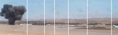 Imágenes tomadas de un video de AENA que recoge el accidetne del MD-82 de Spanair en Barajas el 20 de agosto de 2008