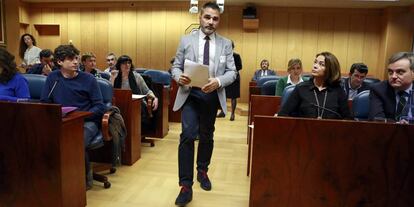 Alejandro de Pedro, durante su comparecencia en la Comisión sobre corrupción en la Asamblea de Madrid.  