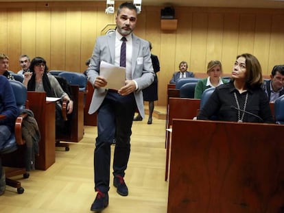 Alejandro de Pedro, durante su comparecencia en la Comisión sobre corrupción en la Asamblea de Madrid.  