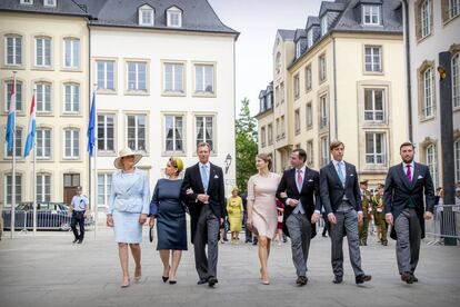 Los Grandes Duques de Luxemburgo, con su familia.