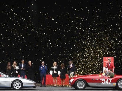 Los dos finalistas del concurso de elegancia celebrado el fin de semana pasado en Maranello: Ferrari Testarrosa Spider de 1986 (izquierda) y Ferrari 340MM de 1953.