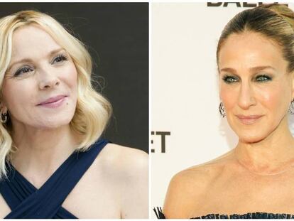 Las actrices Kim Cattrall y, a la derecha, Sarah Jessica Parker.