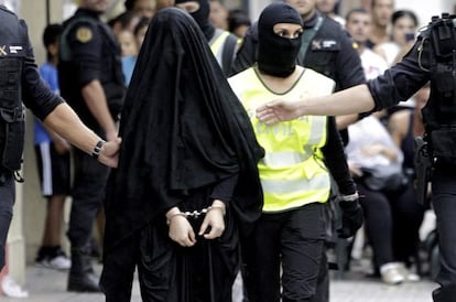 La joven de 18 años de origen marroquí detenida en Gandía este sábado.