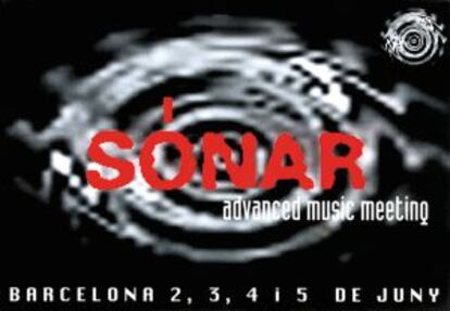 Una de las señas de identidad del festival Sónar son sus carteles publicitarios, que siempre firma Sergi Caballero. En la imagen, el primer cartel, de 1994.