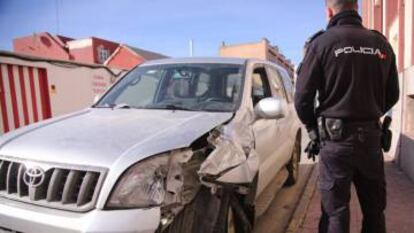 A vehicle seized recently from a drug gang after a chase in La Línea.