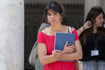 La líder de Podemos en Andalucía, Teresa Rodriguez, el pasado mayo en el Parlamento andaluz.