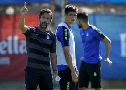 Quique S&aacute;nchez Flores y Gerard Moreno, en un entrenamiento. 