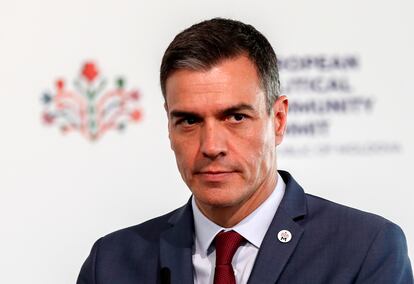 El presidente del Gobierno, Pedro Sánchez, durante la de la Comunidad Política Europea en Moldavia.