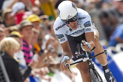 Alberto Contador during a time trial in this year's Tour de France.