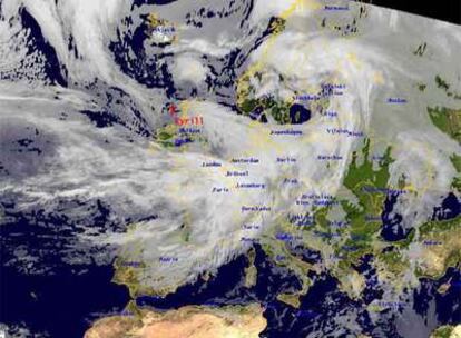 Imagen del Meteosat que muestra los países europeos.
