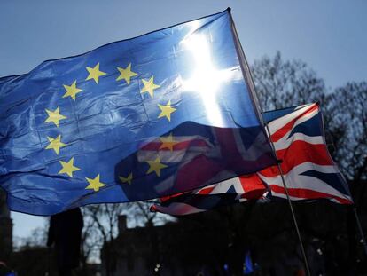 Protesta a favor de la Unión Europe en Londres.