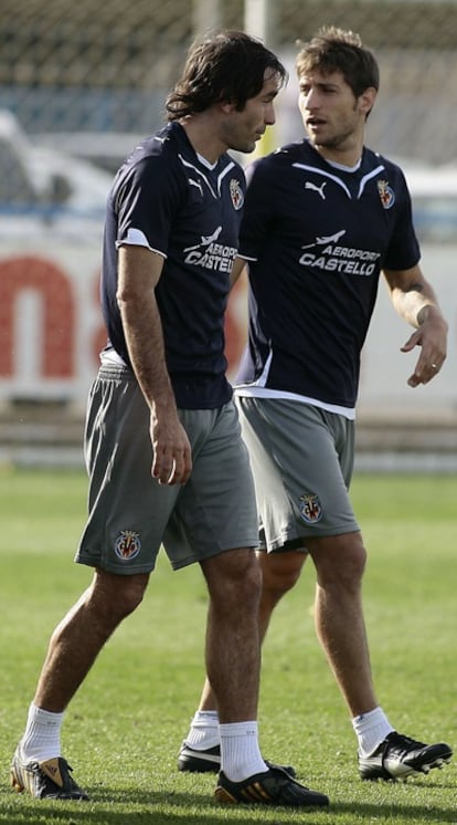 Pires y Eguren durante un entrenamiento.