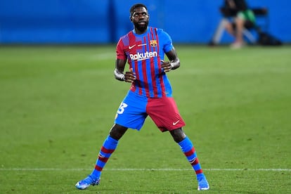 Umtiti, en el Trofeo Joan Gamper.