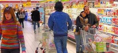 Clientes en un supermercado