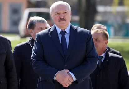 Aleksandr Lukashenko, el 26 de abril en la localidad bielorrusa de Bragin.