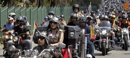 Una imagen del desfile protagonizado por los motoristas Harley Davidson.