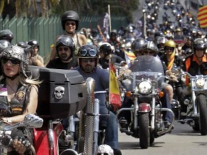 Una imagen del desfile protagonizado por los motoristas Harley Davidson.