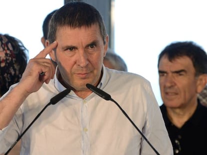 Arnaldo Otegi, este viernes, en la presentación de la propuesta política de EH Bildu.