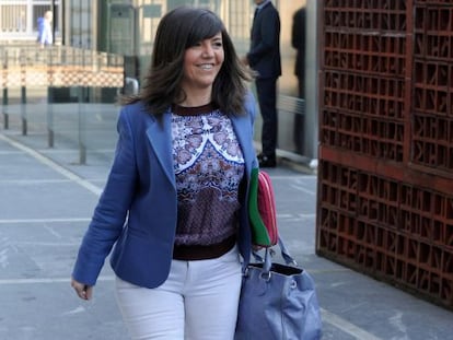 Llanos, a su llegada el viernes al Parlamento vasco.