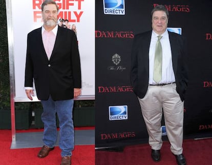 A la izquierda, John Goodman en el estreno de 'Love the Coopers'. A la derecha, el actor hace cuatro años.