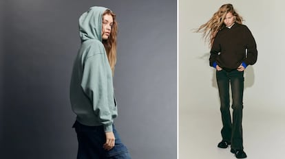 Sudadera oversize con capucha y bolsillo central. H&M. Tendencia Otoño 2023-2024.