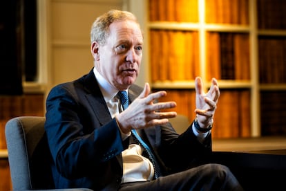 Brad Smith, during his conversation with EL PAÍS.