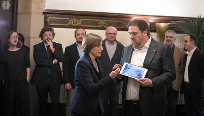 Forcadell i Junqueras, amb els Pressupostos.