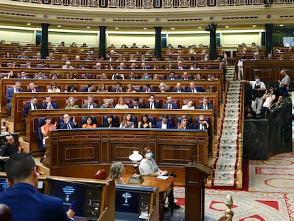 El hemiciclo durante la primera jornada del debate.