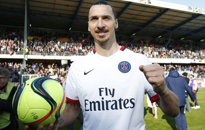 Ibrahimovic, tras ganar la liga.