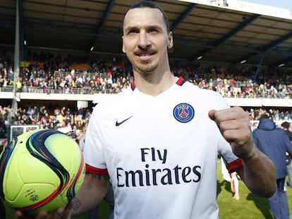 Ibrahimovic, tras ganar la liga.