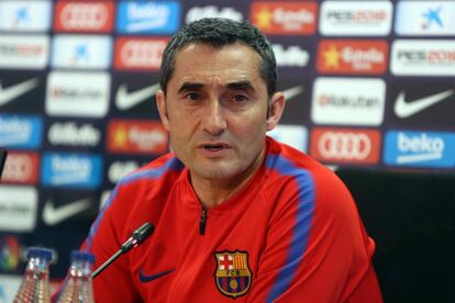 Valverde, a la sala de premsa.