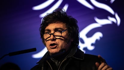 El presidente argentino, Javier Milei, el domingo pasado en Buenos Aires. 