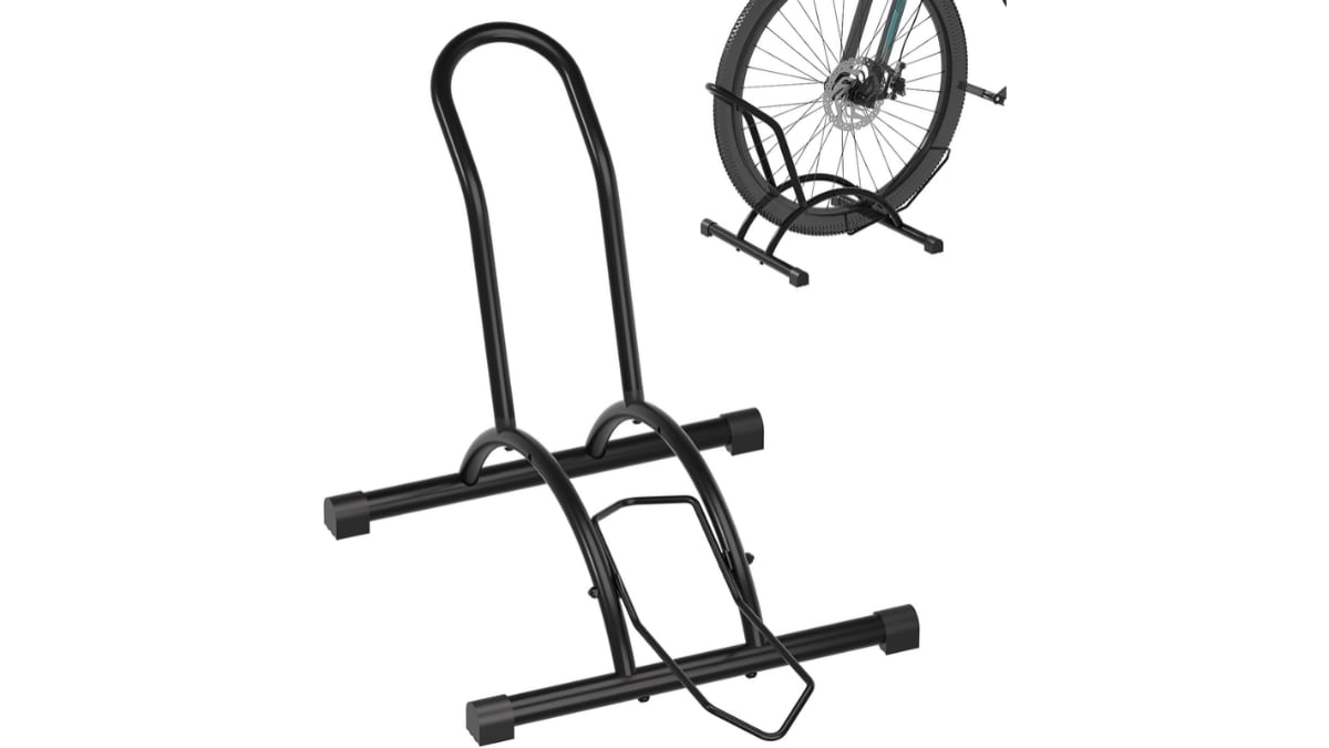Soporte de suelo para guarda la bicicleta.