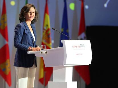 A presidenta do Banco Santander, Ana Patricia Botín, em Salamanca nesta segunda-feira 