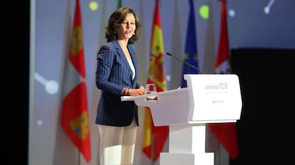 A presidenta do Banco Santander, Ana Patricia Botín, em Salamanca nesta segunda-feira 