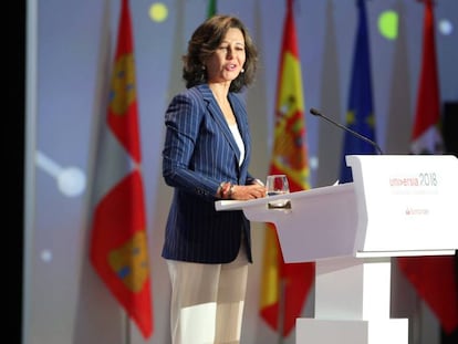 A presidenta do Banco Santander, Ana Patricia Botín, em Salamanca nesta segunda-feira 