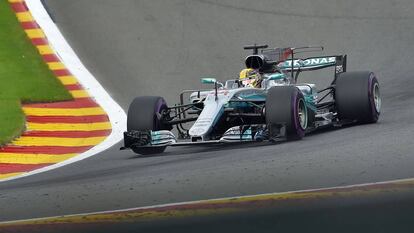 Lewis Hamilton no GP da Bélgica. 