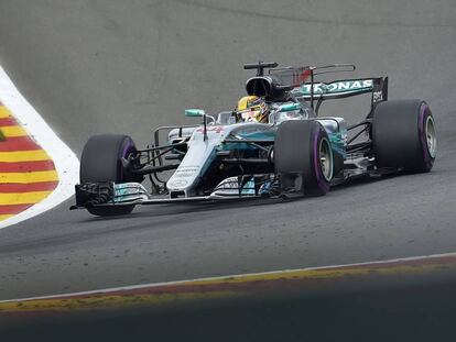 Lewis Hamilton no GP da Bélgica. 