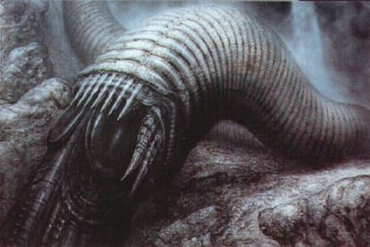 La versión de Giger de los gusanos de arena de Arrakis para la película de 'Dune' de Alejandro Jodorowsky, una alocada superproducción con un guion para más de 10 horas de metraje que se quedó en la cuneta. Moebius y Dalí eran otros de los grandes nombres implicados en el filme.