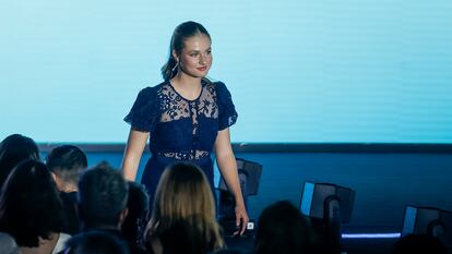 La princesa Leonor, este miércoles en la entrega de premios de la Fundación Princesa de Girona en Lloret de Mar.