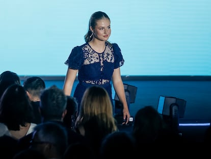 La princesa Leonor, este miércoles en la entrega de premios de la Fundación Princesa de Girona en Lloret de Mar.