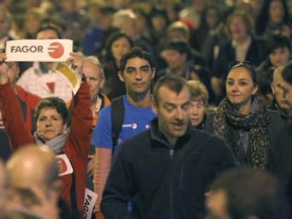 Fagor employees at a demonstration in Mondragón against job cuts at the appliance maker.