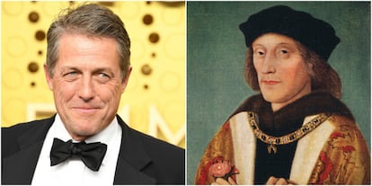 Entre los antepasados de Hugh Grant destacan el rey Enrique VII de Inglaterra (en la imagen de la derecha) y Jaime VI de Escocia.