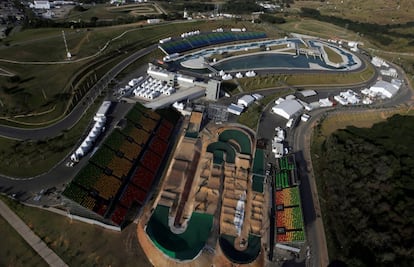 Vista de la pista de BMX en el Parque Olímpico Deodoro en Río de Janeiro (Brasil), el 16 de julio de 2016.