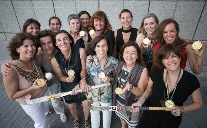 El equipo femenino de hockey hierba que gan&oacute; el oro en Barcelona 92.