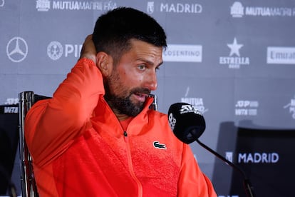 Djokovic, durante la rueda de prensa.