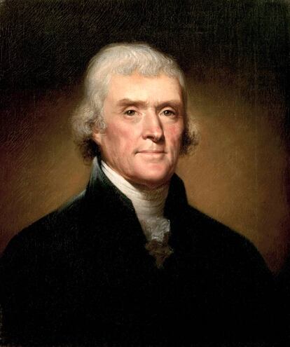 “La dignidad de mi cargo me obliga, ciertamente, a incurrir en gastos que no puedo permitirme”, escribía Thomas Jefferson (Virginia, EE UU 1743- Virginia, EE UU, 1826), tercer presidente de los Estados Unidos, a su buen amigo James Madison en 1802. El inquilino de la Casa Blanca intentaba justificar así dispendios tan extravagantes como los casi 10.000 dólares anuales (lo que vendría a ser alrededor de un millón y medio de euros al cambio actual) que se gastaba por entonces en vinos franceses, españoles e italianos con los que nutrir su bodega y agasajar a sus huéspedes. Jefferson, además, creía firmemente que los cargos electos no debían percibir un sueldo (“si no puedes permitirte el esfuerzo económico que supone servir a tu país, mejor no lo hagas”, dejó escrito) y predicaba la austeridad en el gasto público (“ninguna generación debe verse obligada a pagar las deudas de sus padres”), pero nunca se planteó practicarla en privado. Murió en Monticello, su inmensa mansión sureña, acosado por los acreedores, entre vajillas de oro y plata oxidadas y lujosos tapices versallescos cubiertos de polvo y roídos por los ratones. En la imagen, retrato de Thomas Jefferson en 1800.